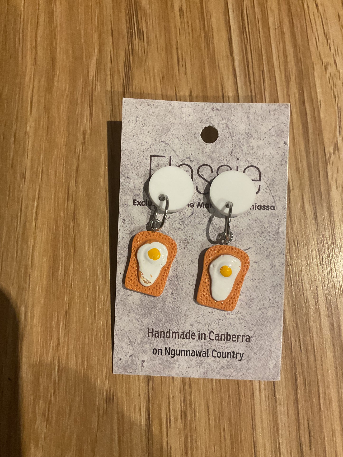 *Earrings Eggs on Toast Dangles