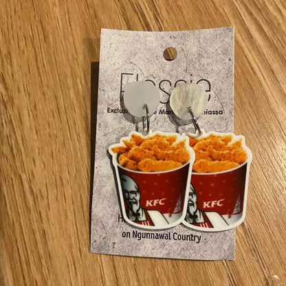 *Earrings Fried Chicken Dangles