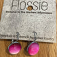 *Earrings Glass Dome Dangles Pink Ombre