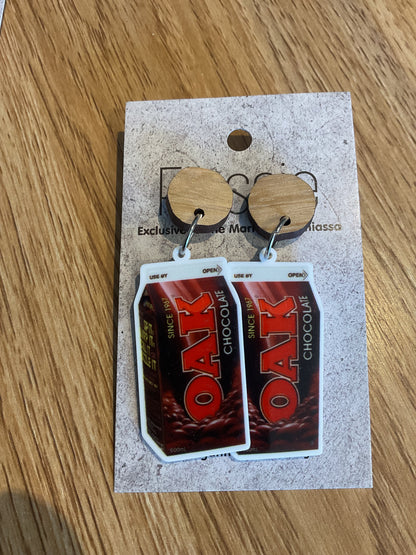*Earrings Choc Drink Dangles