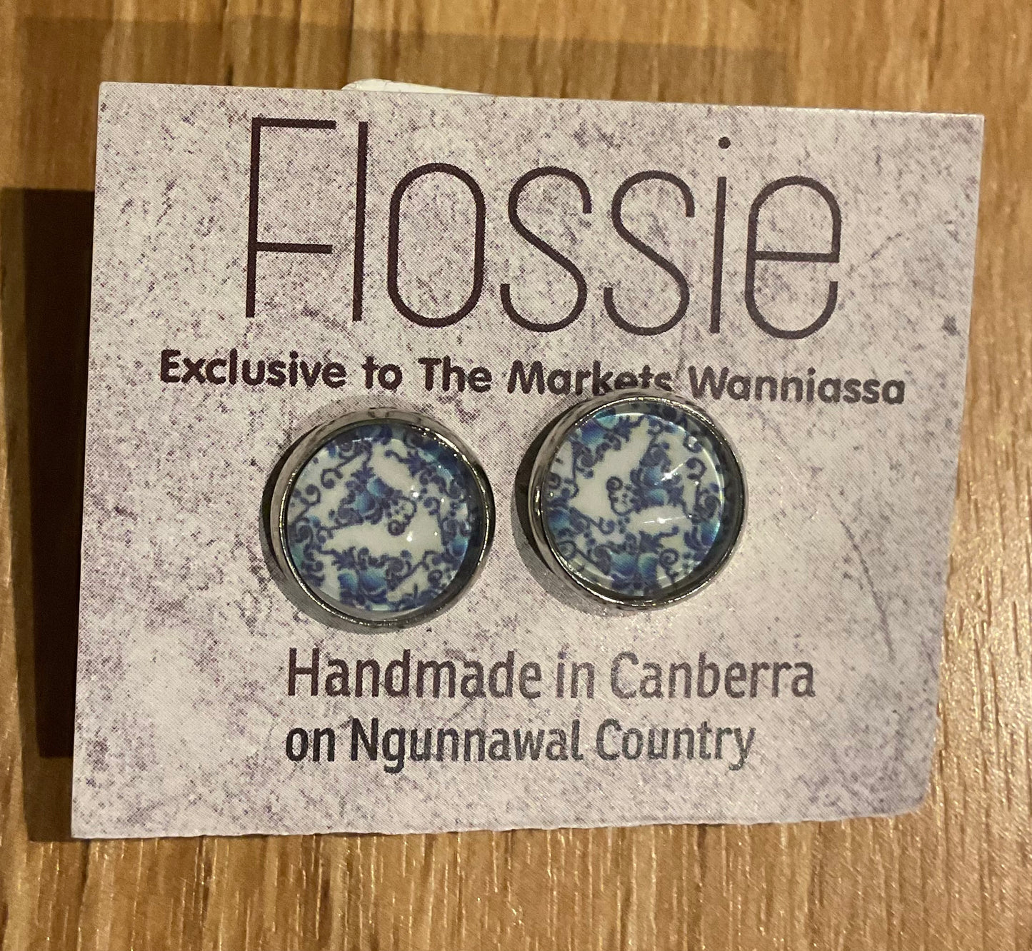 *Earrings Blue Floral Studs