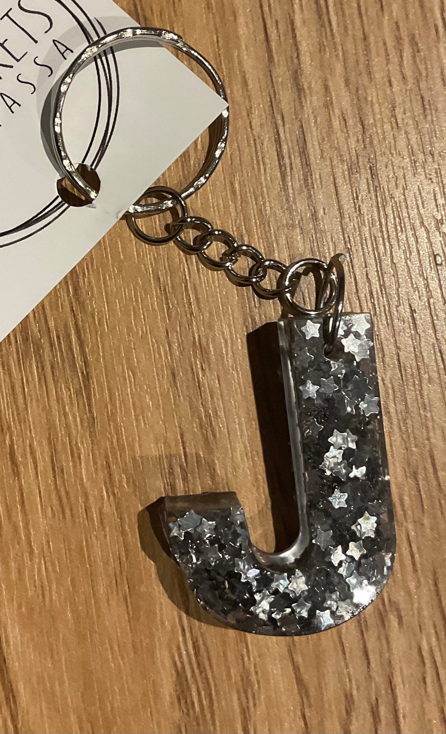 *Keychain Resin Letter J