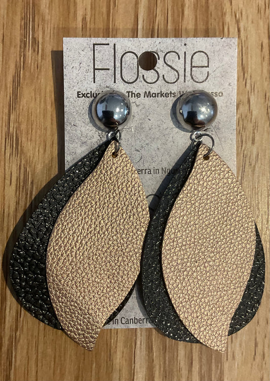 *Earrings Clip on Dangles  Faux Leather