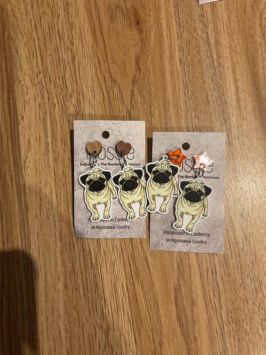 *Earrings Pug Dangles