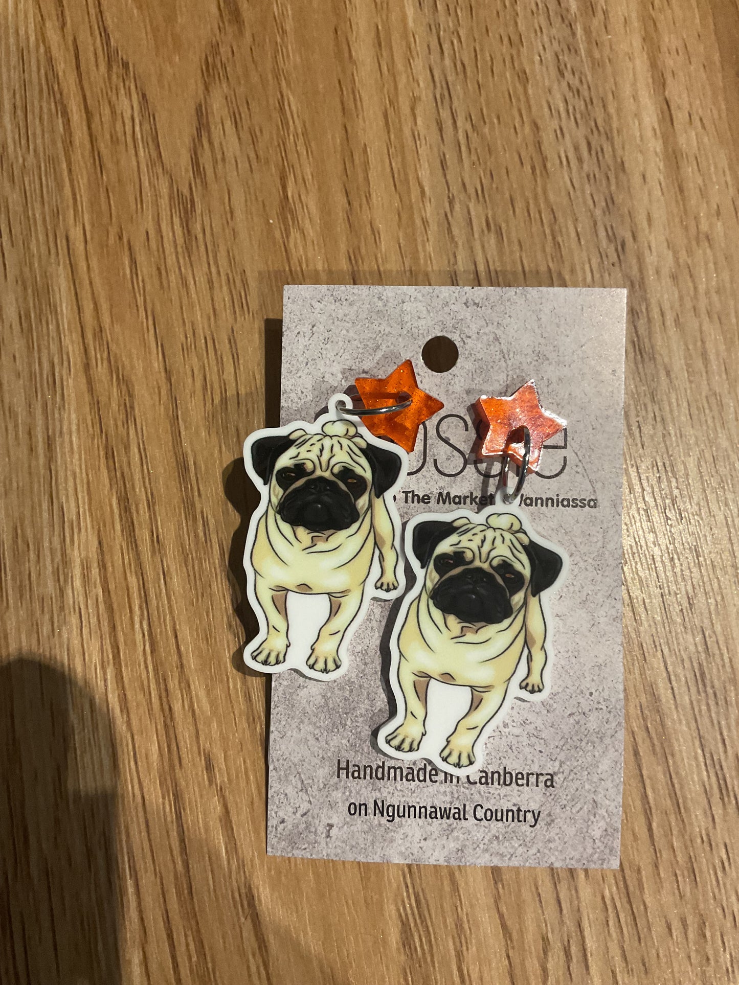*Earrings Pug Dangles
