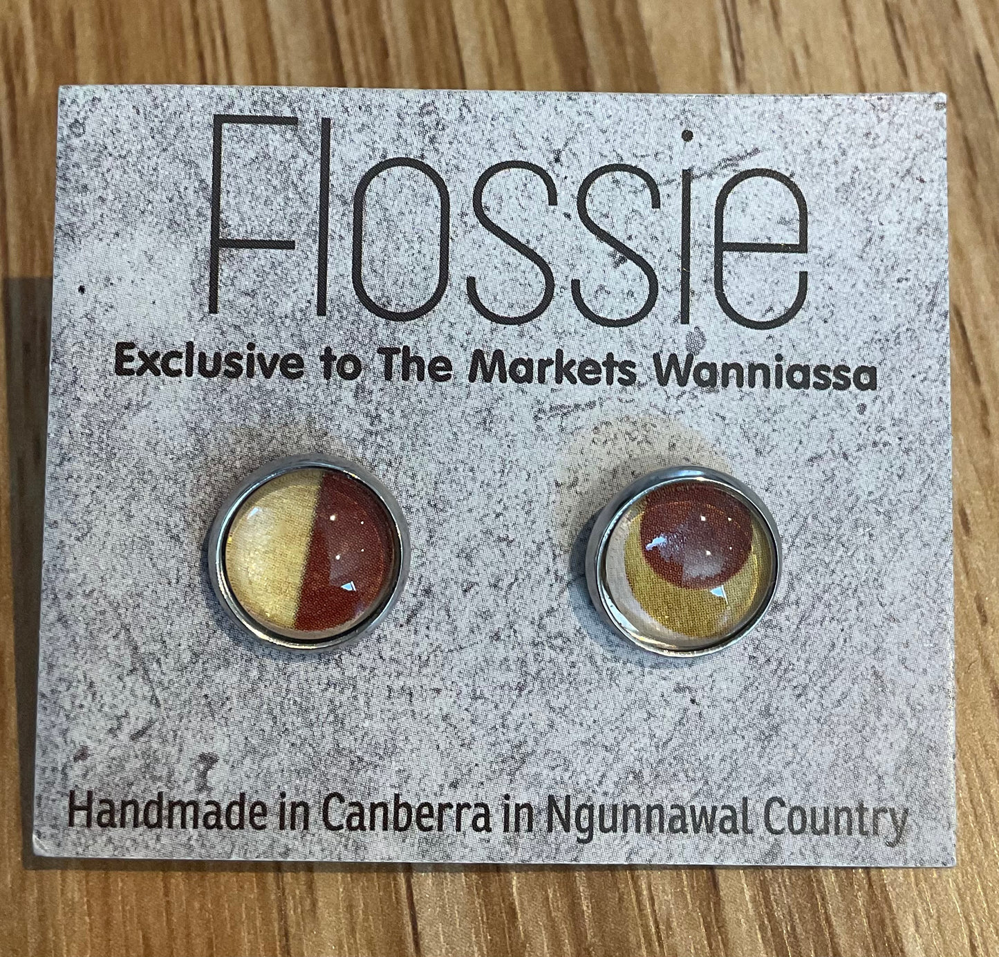 *Earrings Earthy Round  Glass Studs