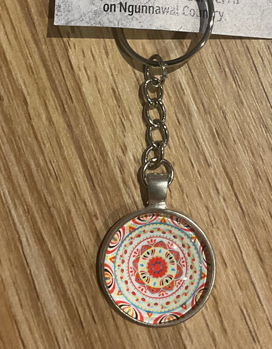*Glass Dome Keychain Silver