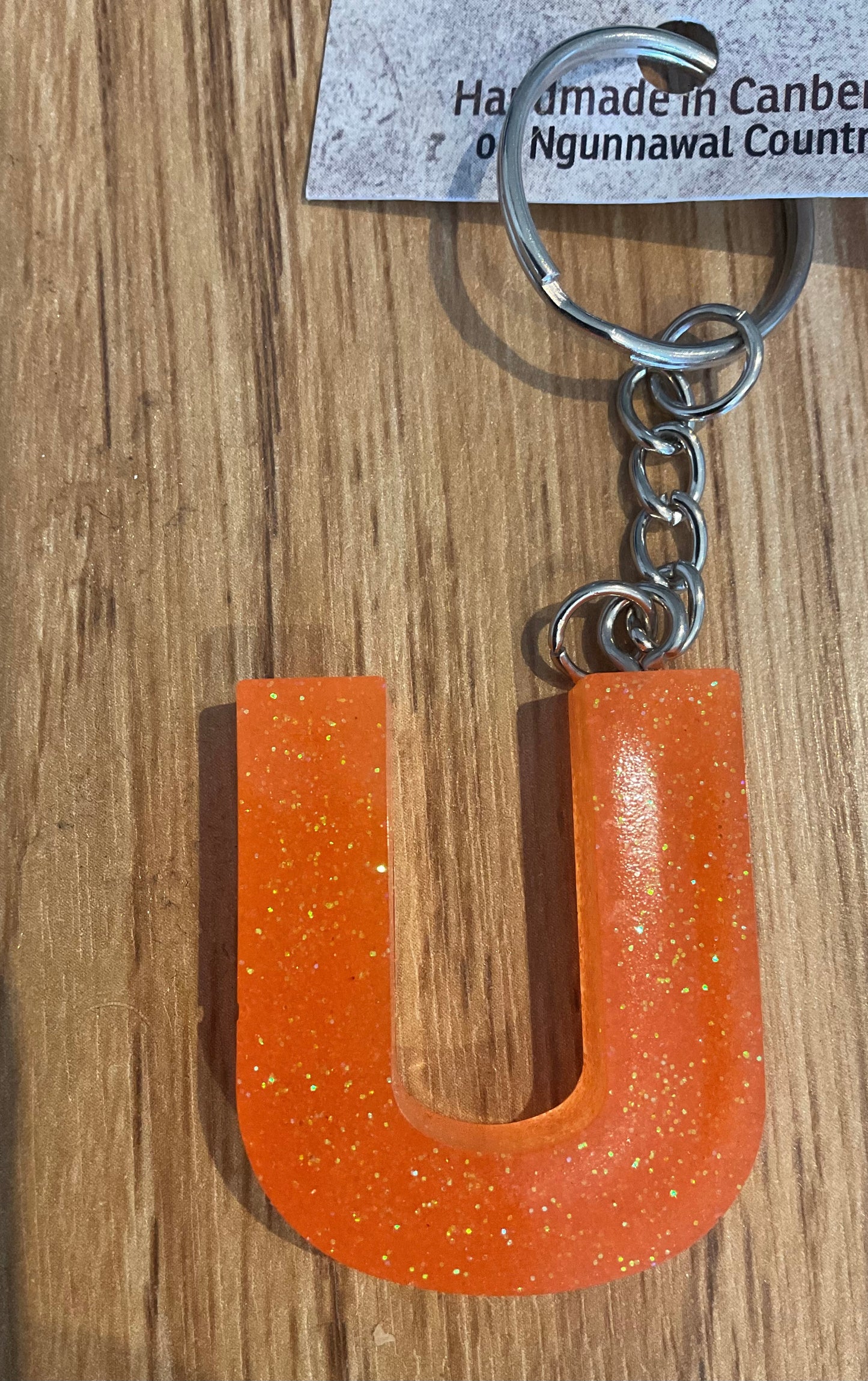 *Keychain Resin Letter U