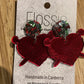 *Earrings Acrylic Mirror Heart Yarn Dangles