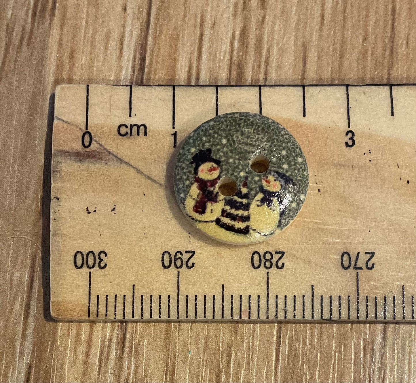 *Loose Buttons - Wooden Snowmen Print