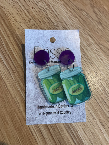 *Earrings Pickle Jars Dangles