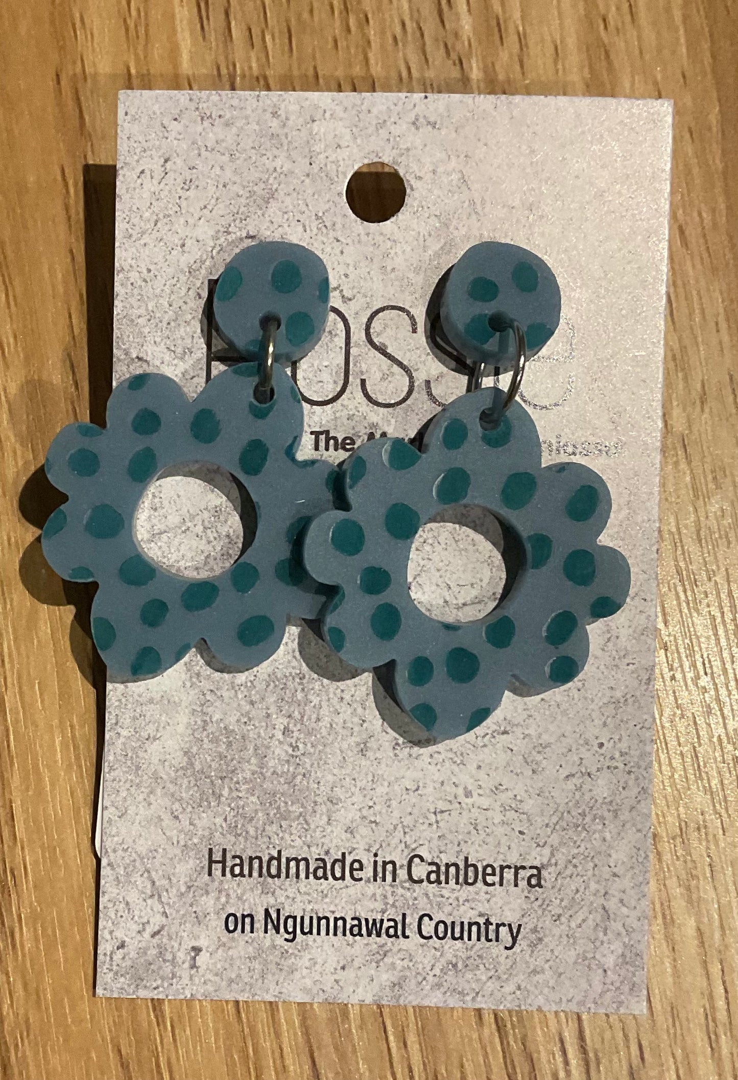 *Earrings Acrylic Hand Painted Flower Dangles
