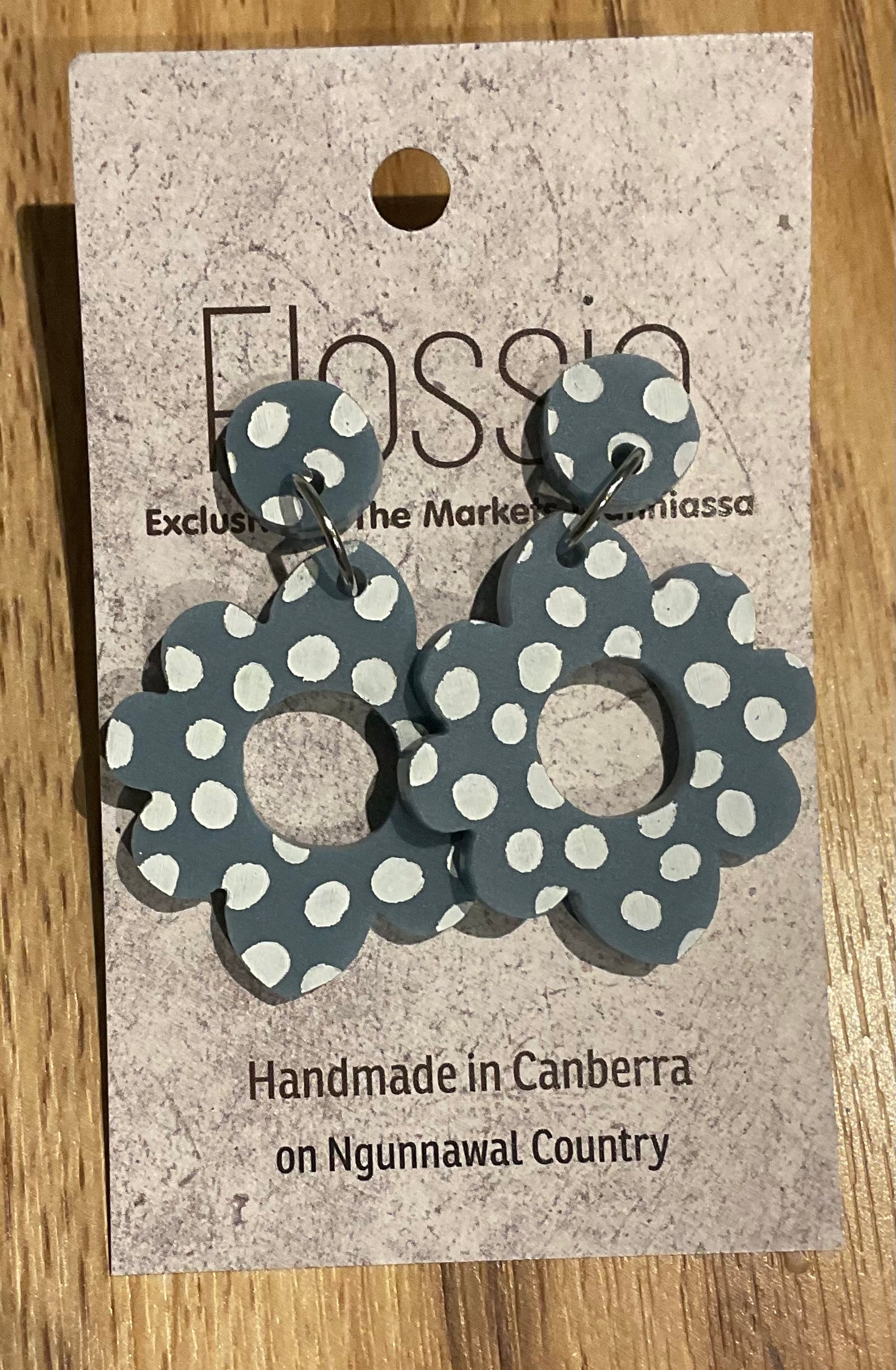 *Earrings Acrylic Hand Painted Flower Dangles
