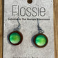 *Earrings Wooden Ombre Green Dome Dangles