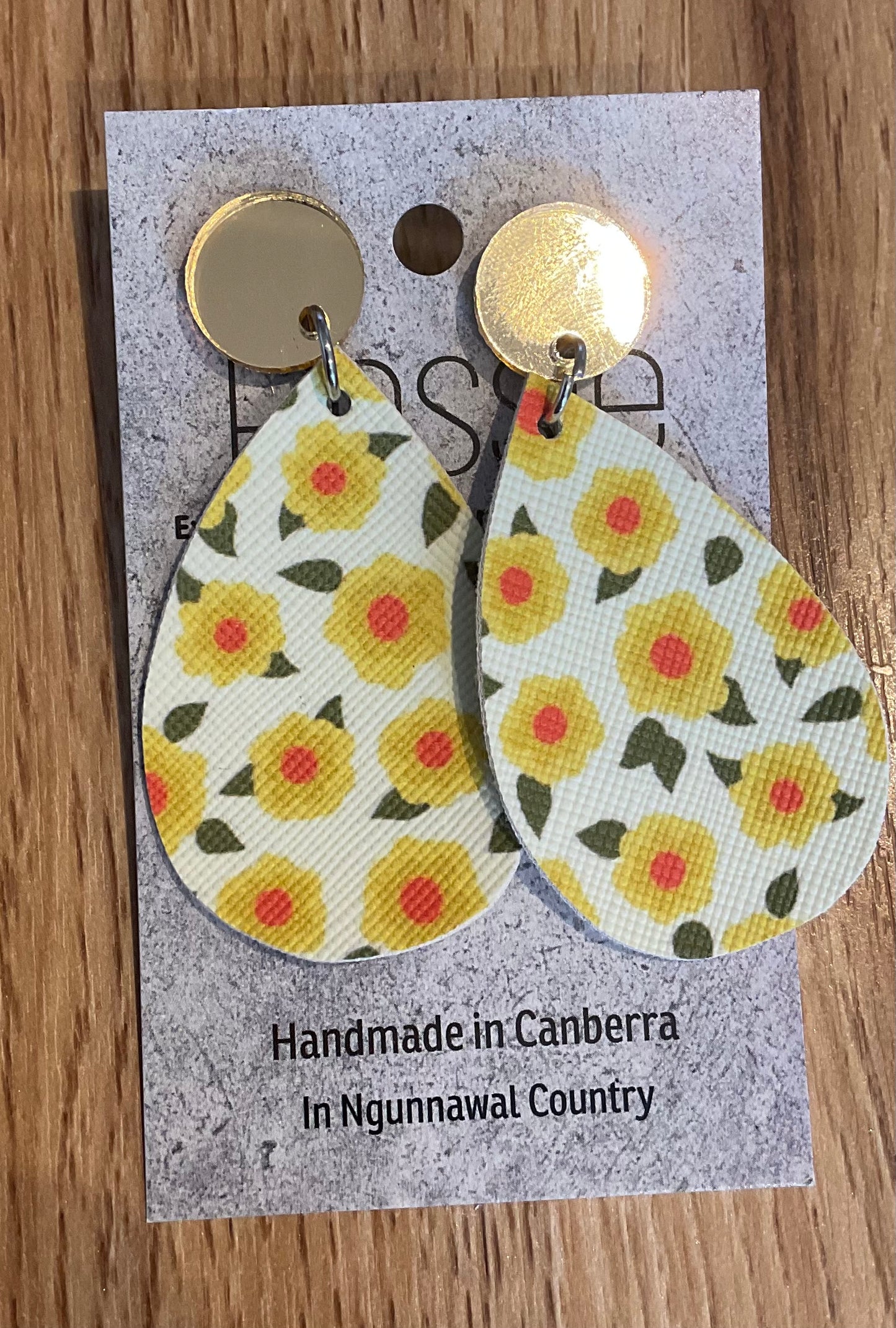 *Earrings Yellow Blooms Dangles