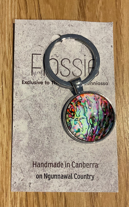 *Glass Dome Keychain Silver