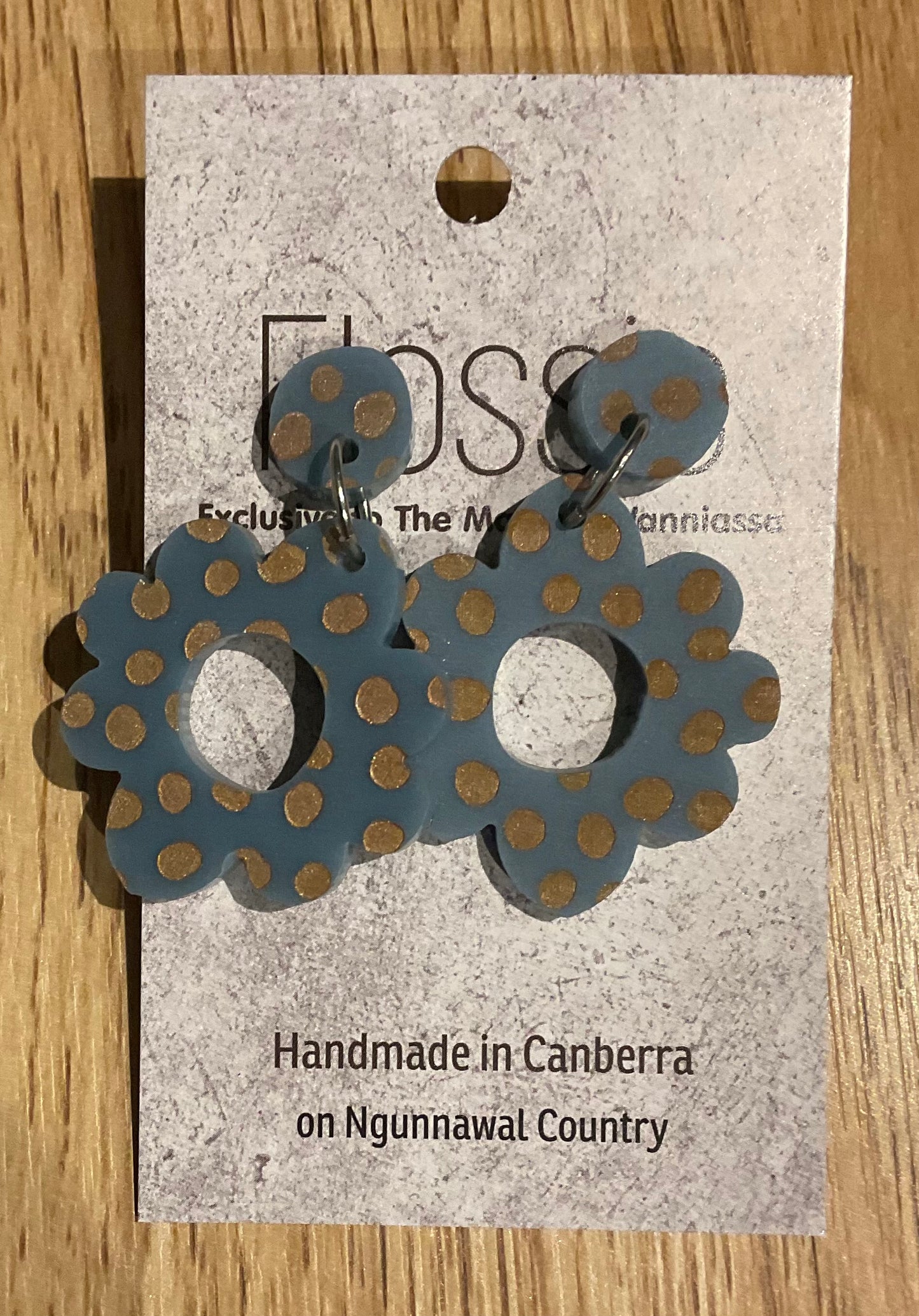*Earrings Acrylic Hand Painted Flower Dangles