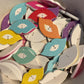 *Loose Buttons - Wooden Printed Lips