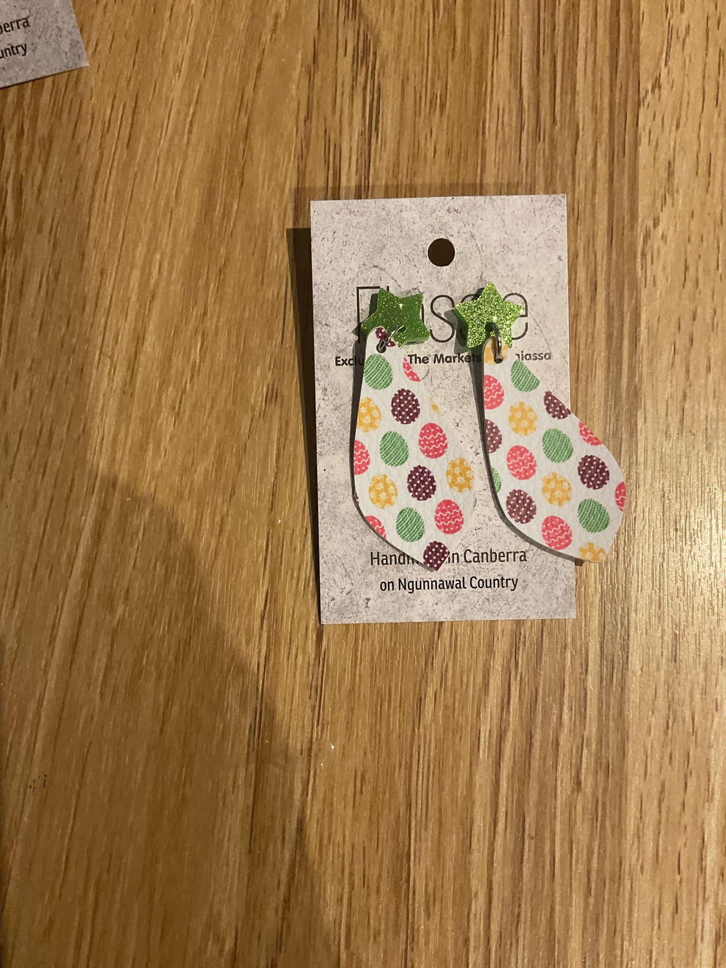 *Earrings Vinyl Easter Egg Print Dangles