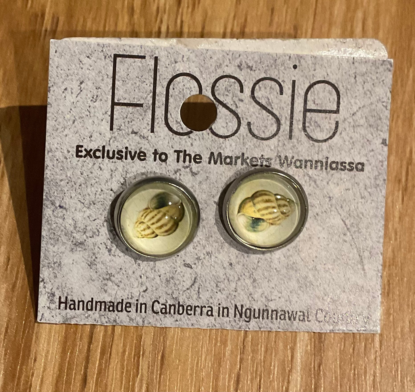 *Earrings Seashell Glass Studs