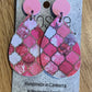*Earrings Pink Tile Dangles