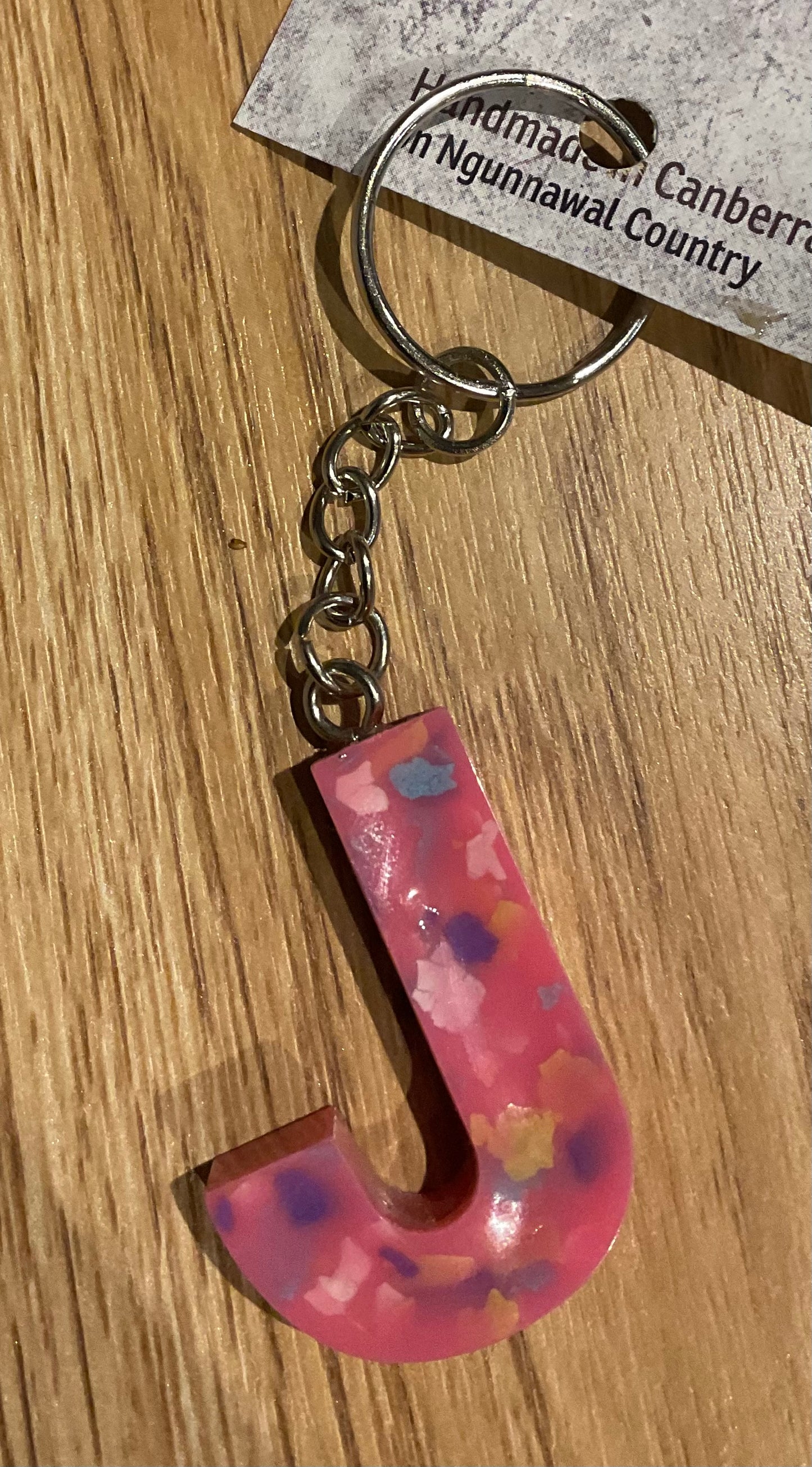 *Keychain Resin Letter J