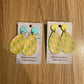 *Earrings Vinyl Yellow Bunnies Dangles