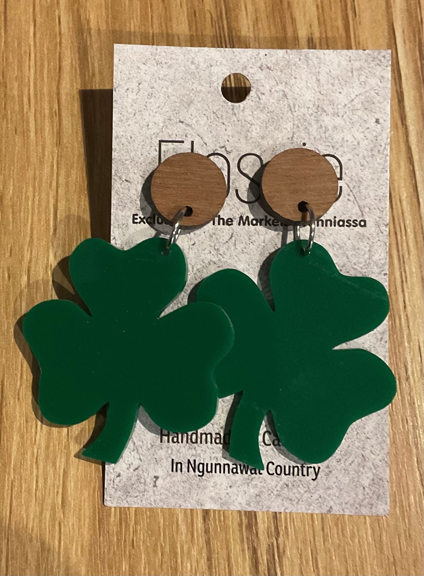*Earrings Acrylic Four Leaf Clover Dangles