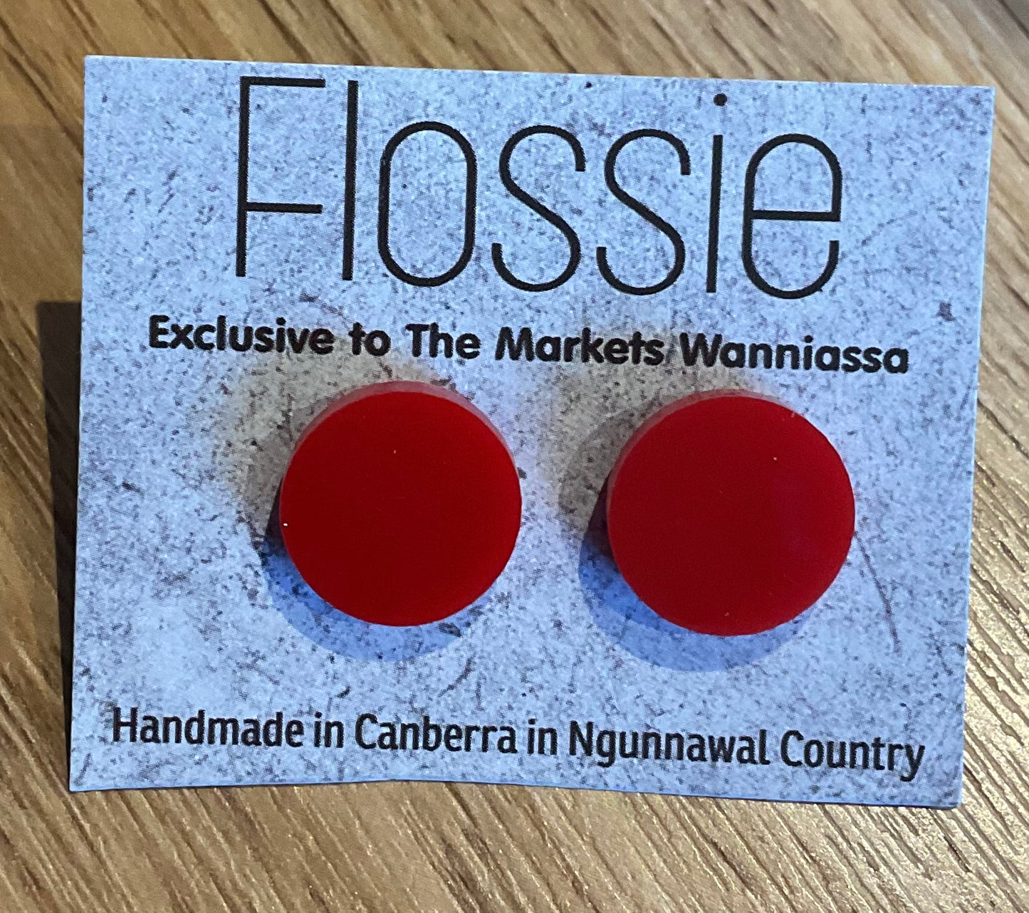 *Earrings Red Round Studs