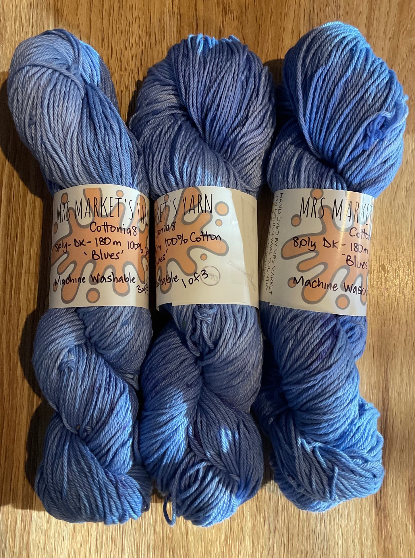 *Cottonia8 8ply 100% Cotton Yarn Blues