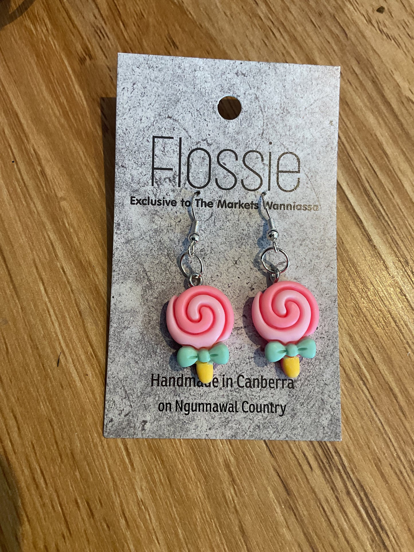 *Earrings Pink Lollipop Dangles