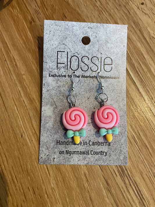 *Earrings Pink Lollipop Dangles