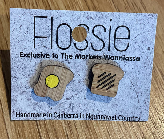 *Earrings Eggs & Toast Studs