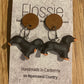 *Earrings Dachshund Dangles Black