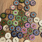 *Loose Buttons - Wooden Printed Pattern