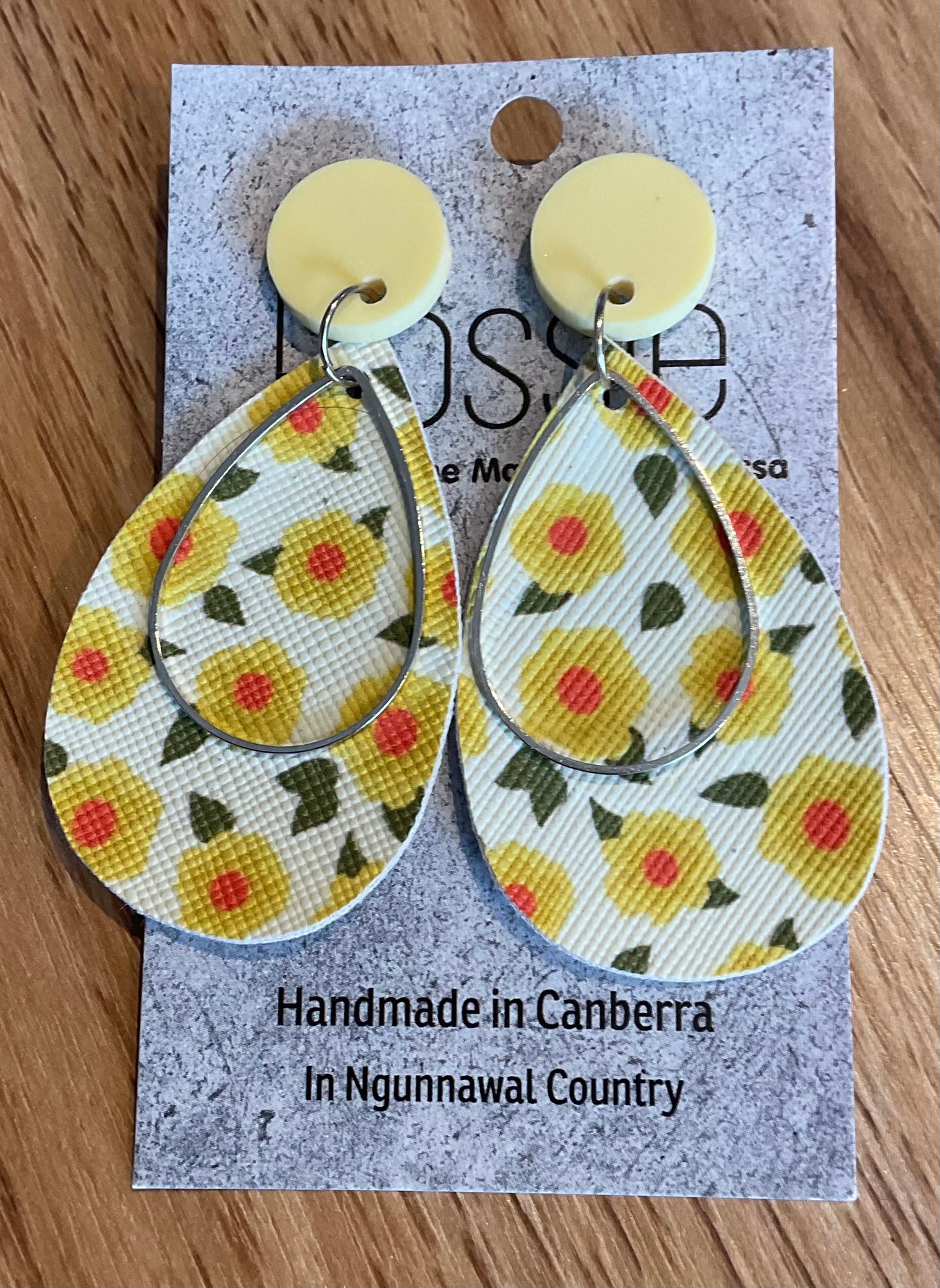 *Earrings Yellow Blooms Dangles