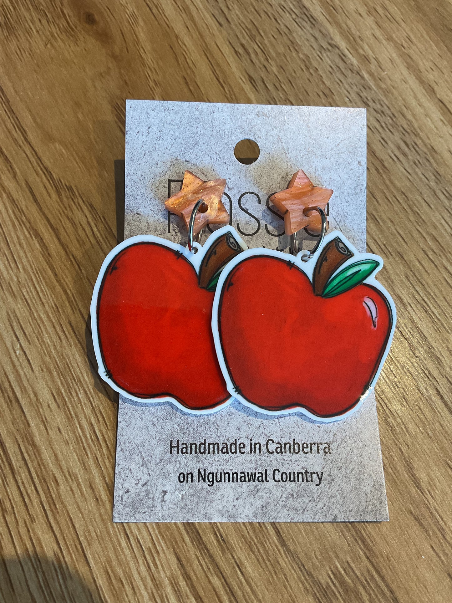 *Earrings Red Apple Dangles