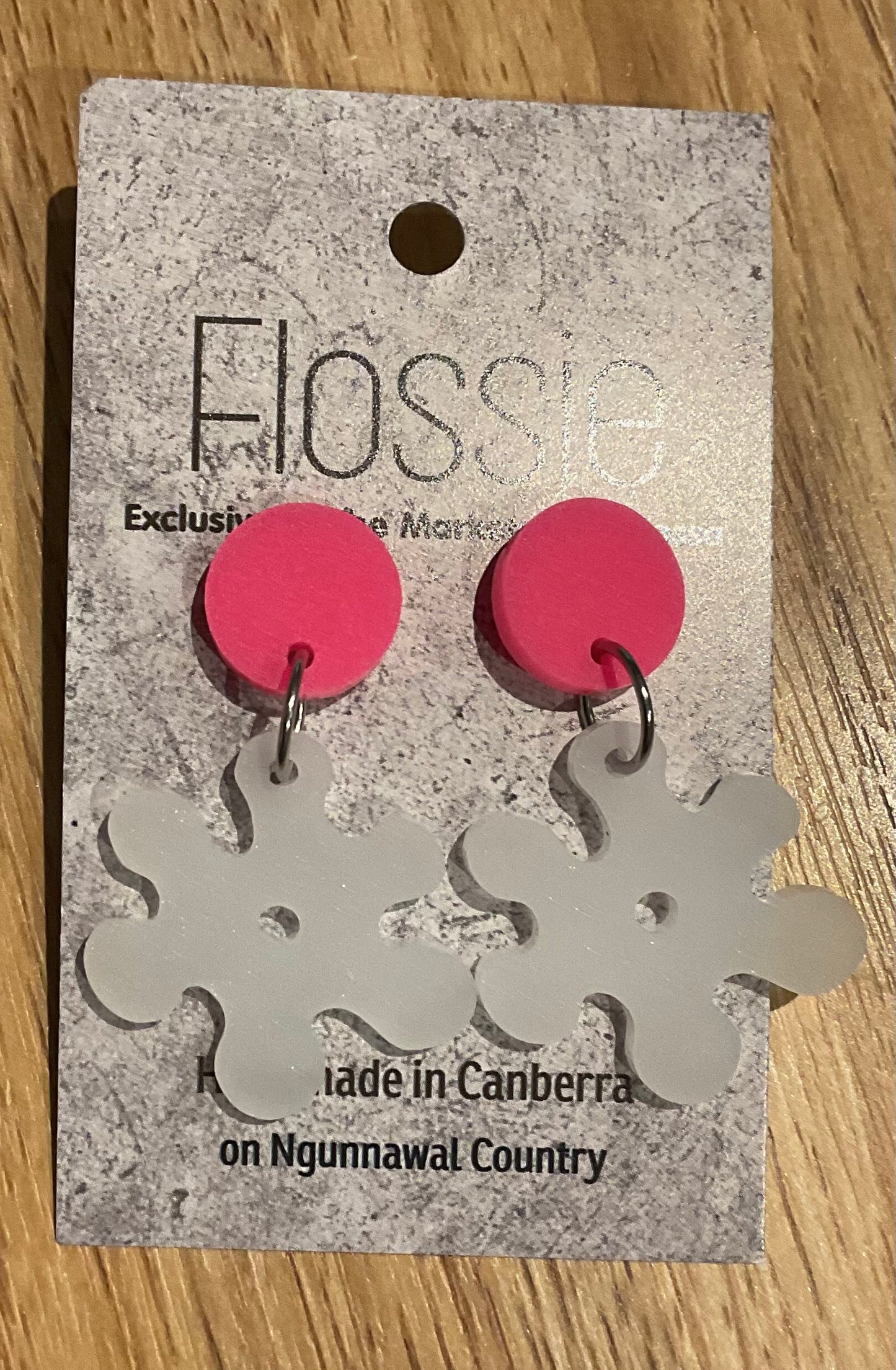 *Earrings Acrylic  Opaque Flower Dangles