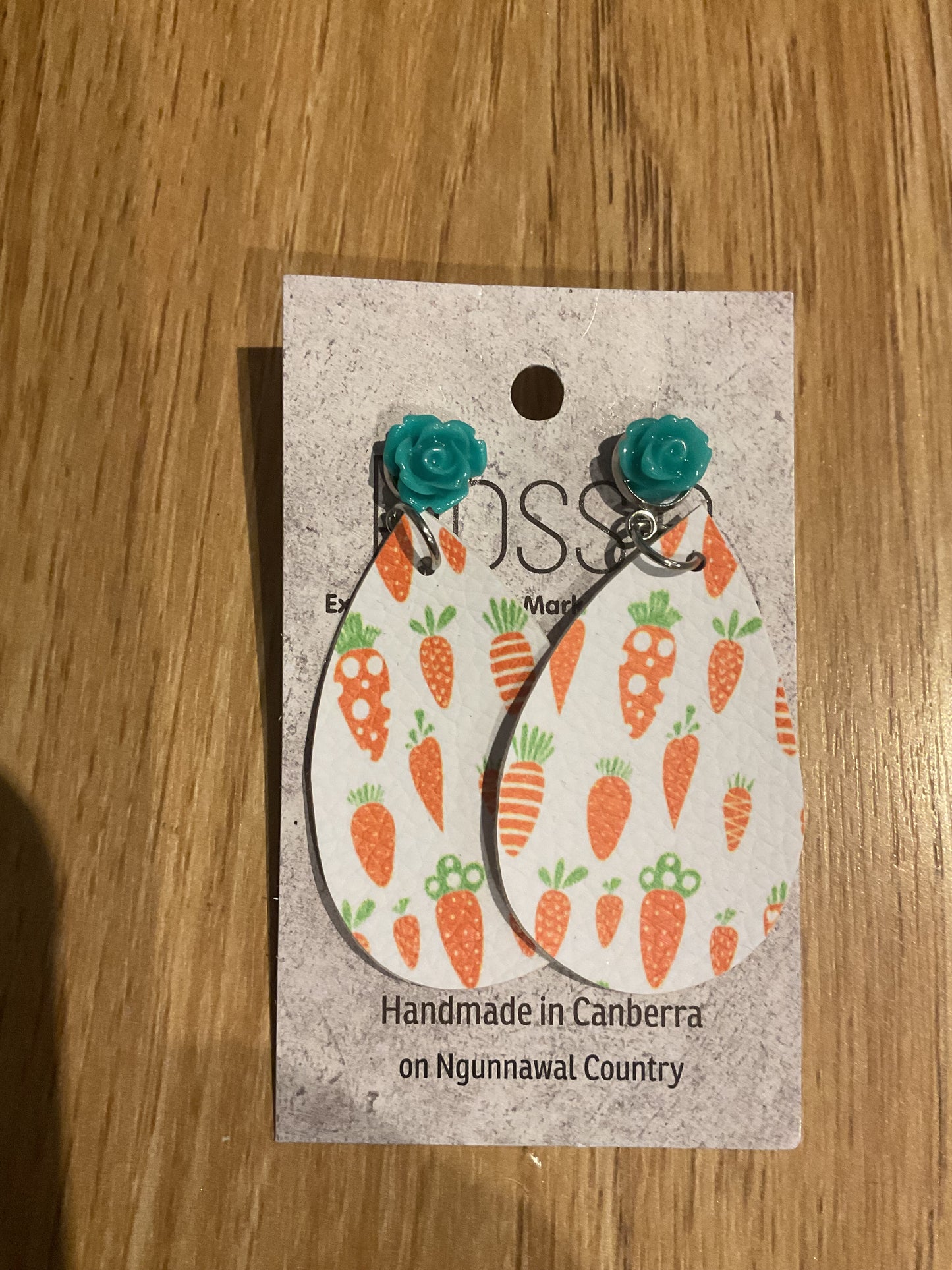 *Earrings Vinyl Carrot Dangles