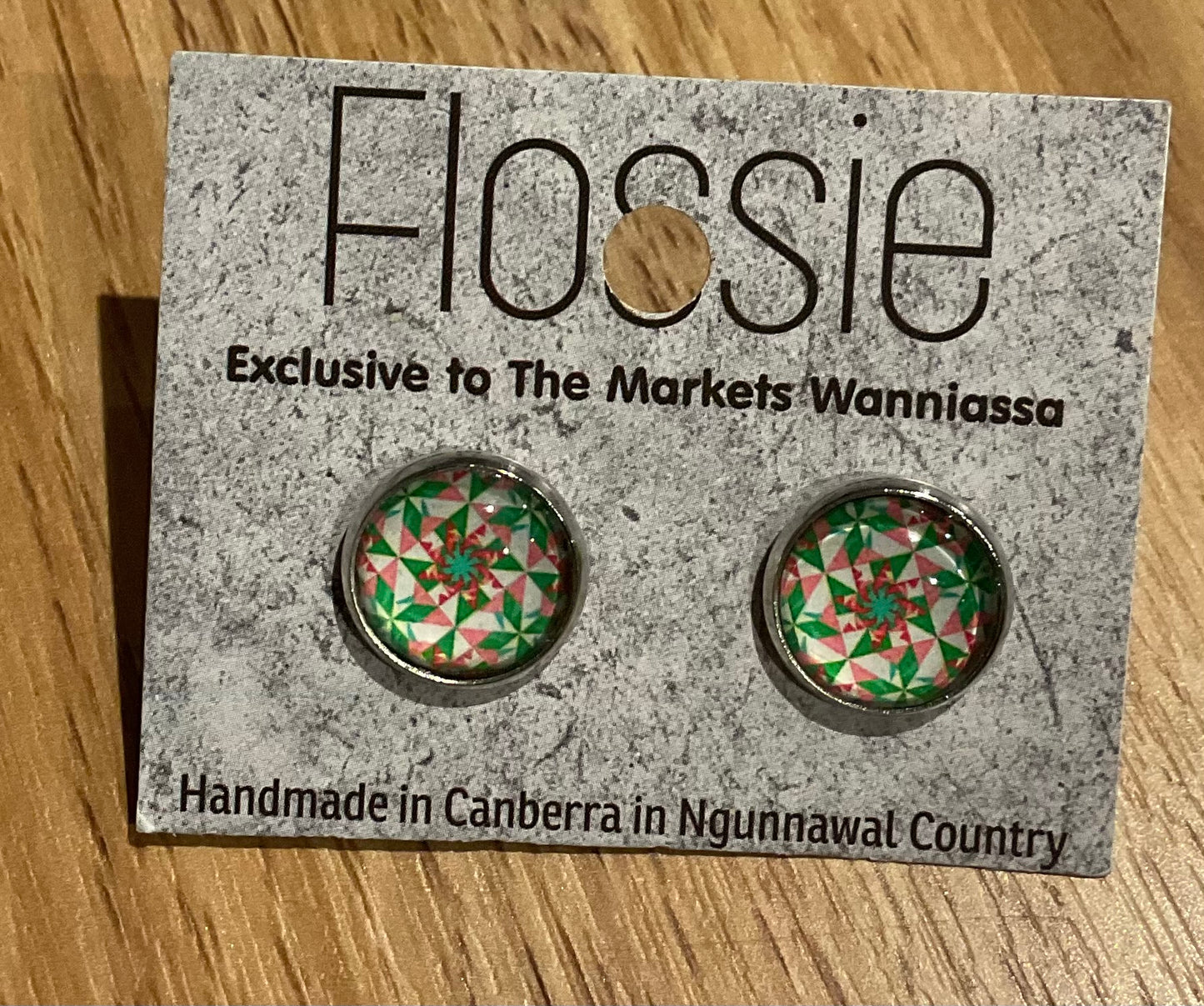 *Earrings Mandala Glass Studs