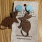 *Earrings Acrylic Brown Glitter Bilby Dangles