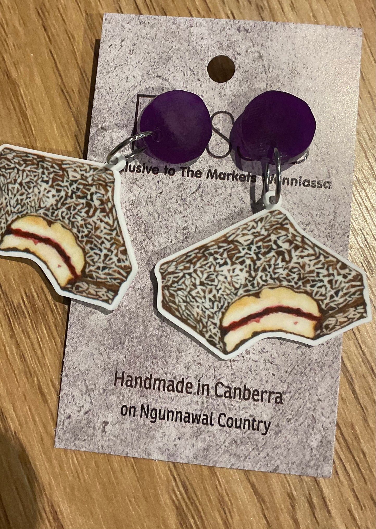 *Earrings Lamington Dangles