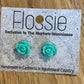 *Earrings Green Flower Studs