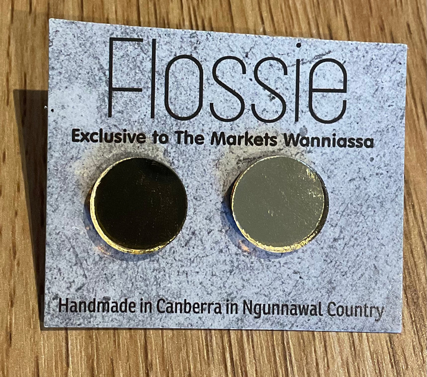 *Earrings Gold Mirror Studs