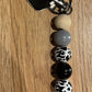 *Beaded Keychain  Black and White