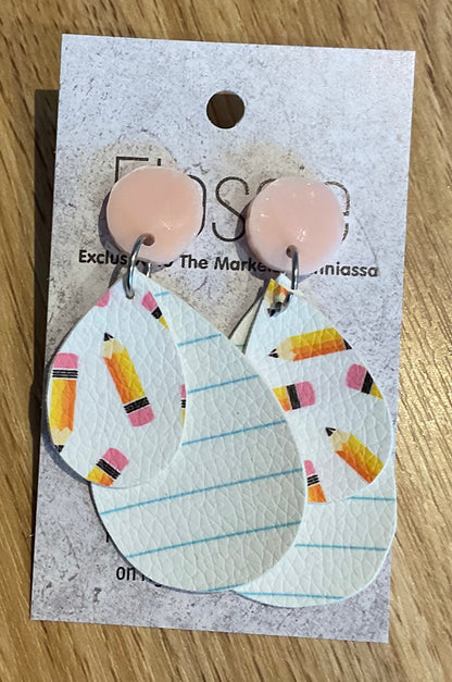 *Earrings Pencil & Paper Dangles