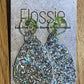 *Earrings Silver Glitter Dangles
