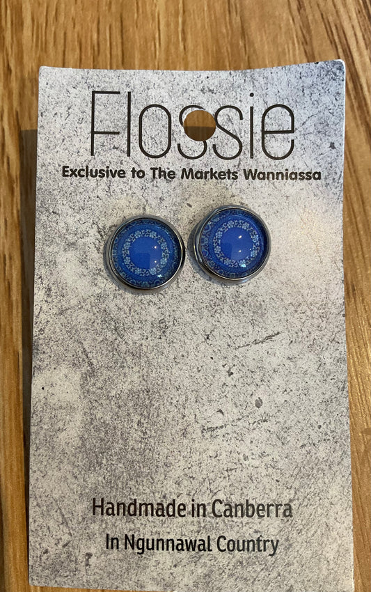 *Earrings Blue Mandala Studs