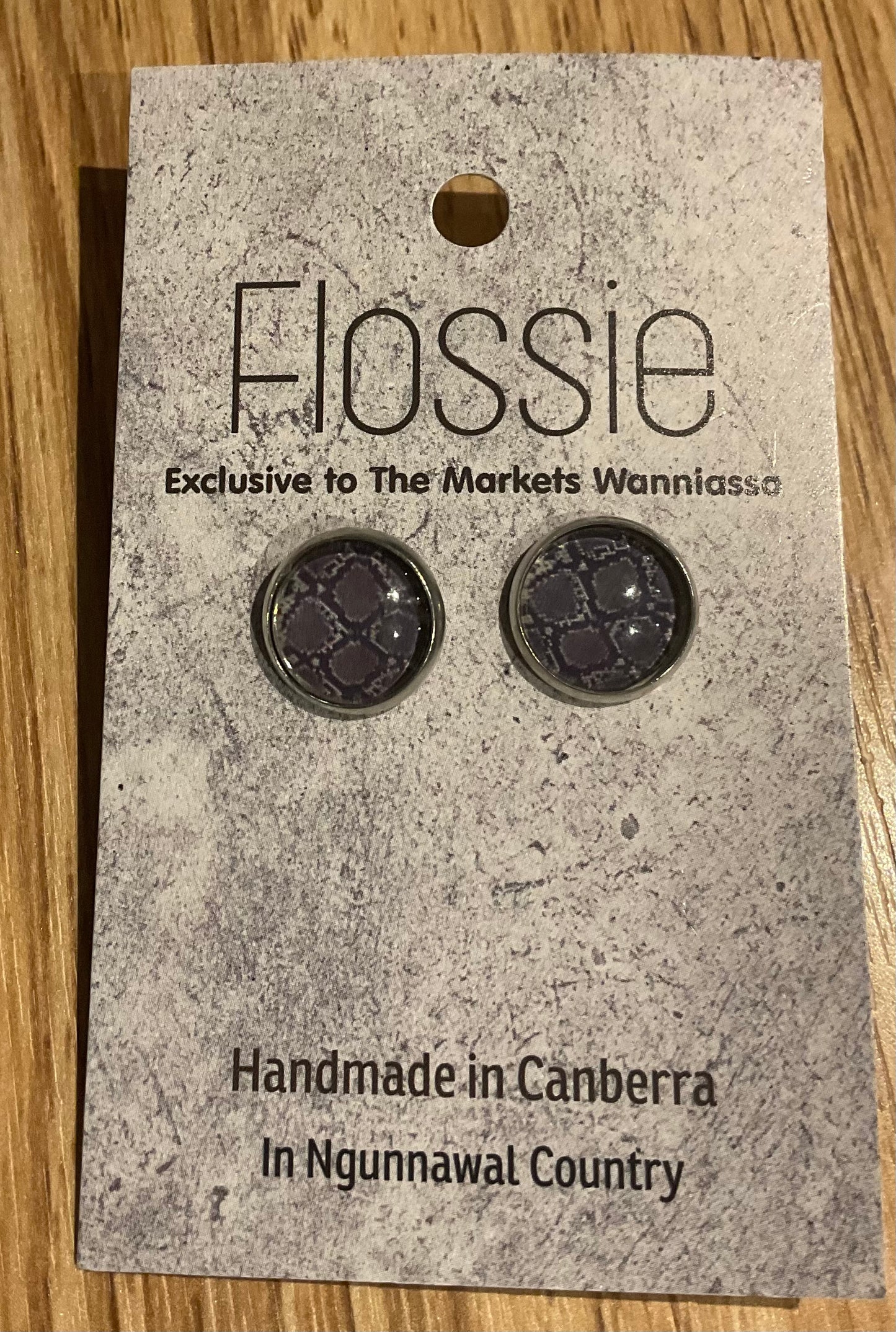 *Earrings Blue Floral Shapes Studs