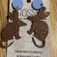 *Earrings Acrylic Brown Glitter Bilby Dangles